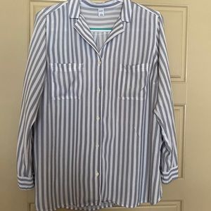 Old Navy Women’s Striped Button Down Blouse, Lg